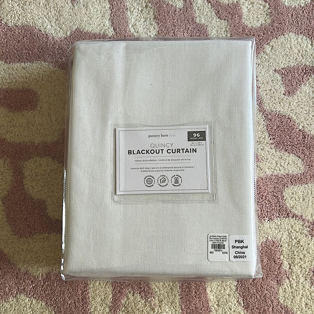 Pottery Barn kids Quincy Blackout Curtain 44 x 96 inches long
